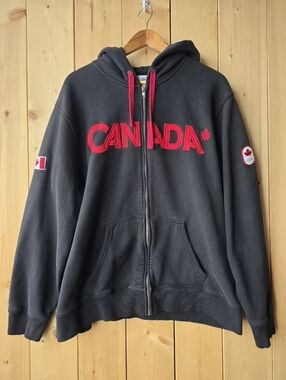 Hudson's Bay Company Team Canada Olympic Zip Up Hoodie Sweater Mens XL